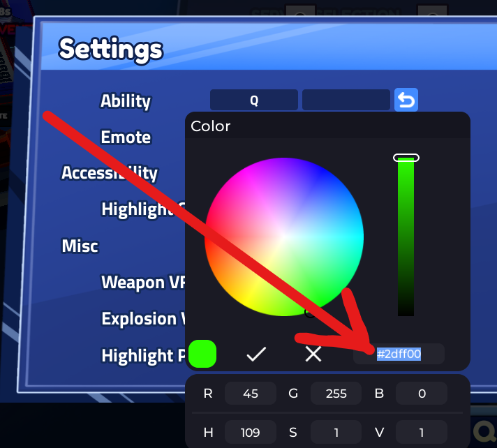 Blade Ball color picker